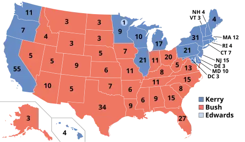 Electoral map, 2004 election