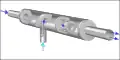 A pressure-actuated valve combined with a one-way check valve acts as a (field-effect) transistor
