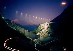 Construction of the new Émosson dam, 1971