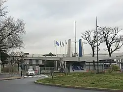 Low, modern building
