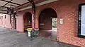 The exterior of the waiting room at Auburn railway station, August 2024