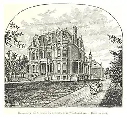 George Moore Residence on 5601 Woodward Avenue built in 1881 and designed by Gordon W Lloyd.