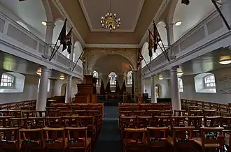 Fort George Chapel, flat ceilings at almost equal levels