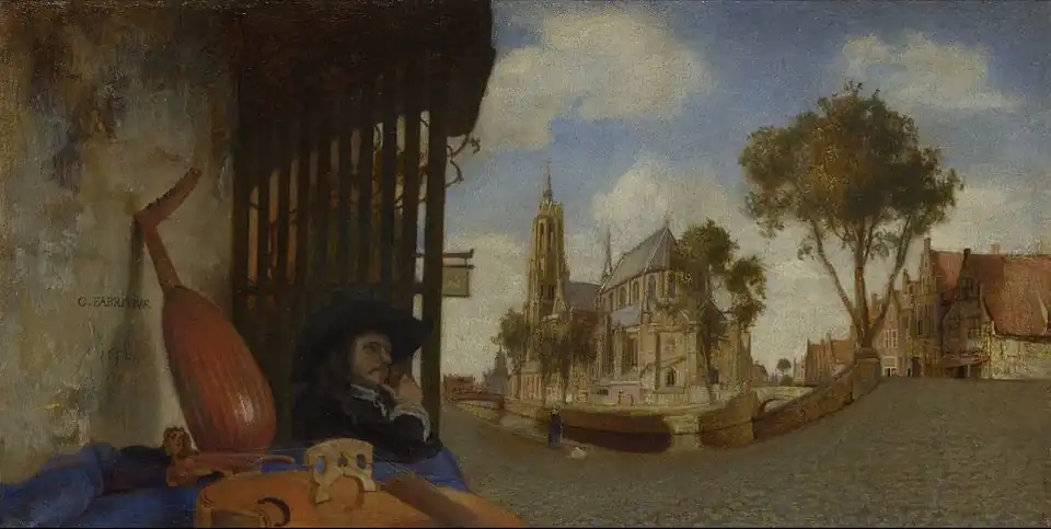 A View of Delft, a 1652 painting by Carel Fabritius.