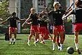Training in the stadium