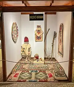 Display case at the Akhisar Museum featuring Patoğlu's felt items