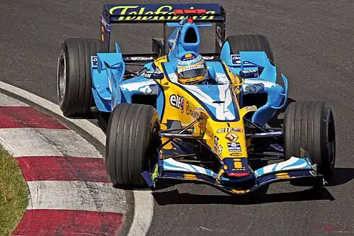 Renault driver Fernando Alonso on his way to victory at the 2006 Canadian Grand Prix.