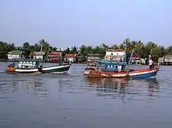 Fishing boats on Kampot River