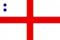 Rear Admiral of the White Squadron command flag 1702 to 1805 for use in the Kingdom of Great Britain and the United Kingdom.