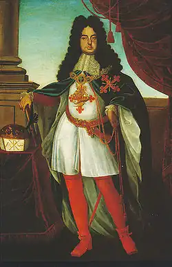 Duke of Parma wearing the ceremonial robes of the order