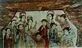 A Song dynasty fresco depicts a female pipa player among a group of musicians