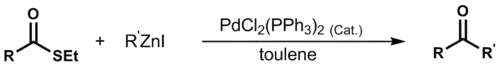 Basic scheme for Fukuyama coupling of thioesters
