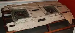 The ADF antenna penetration that failed on G-ALYP. On display at the Science Museum in London