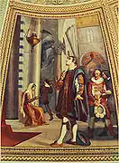 Galileo observing the lamp