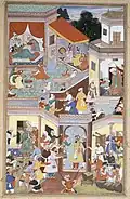 link=https://de.wikipedia.org/wiki/Datei:Geburt Timurs, 1. Akbar-nama.jpg