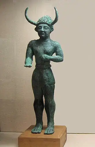 Bronze "Horned God" from Enkomi (12th&nbsp;century&nbsp;BC), Cyprus Archaeological Museum, Nicosia.