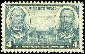 Robert E. Lee, Stonewall Jackson and Stratford Hall, Army Issue of 1936