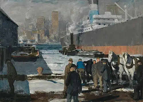 Men of the Docks by George Bellows, in the National Gallery