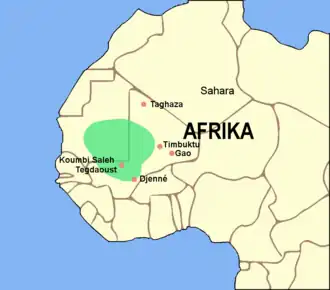 The Ghana Empire at its greatest extent, c. 1050