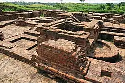 Ruins of Ghoshtiram Buddhist monastery in Kosambi