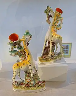 Giraffe spill vases, 1845-1855