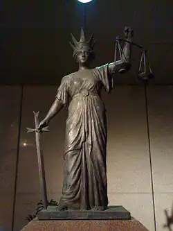 Themis, outside the Supreme Court of Queensland, Brisbane, Queensland, Australia