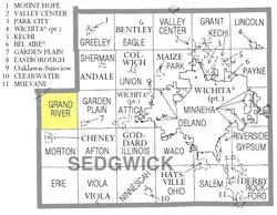 Location within Sedgwick County