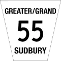 Greater Sudbury Municipal Road 55 marker
