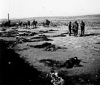 Annual months after the battle, with human remains still scattered