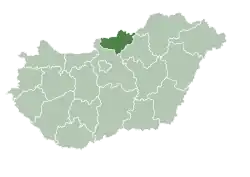 Nógrád County within Hungary