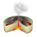 Scheme of a Hawaiian eruption