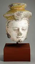 16th-century Kandy period sculpture at Mahavihara Bingiriya, crafted from stucco and adorned with paint