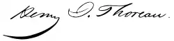 Thoreau's signature