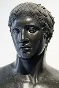 Herm with head of Doryphoros, found in the square peristyle