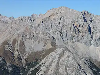 Southern side of the Hochwanner (2,744&nbsp;m or 9,003&nbsp;ft)