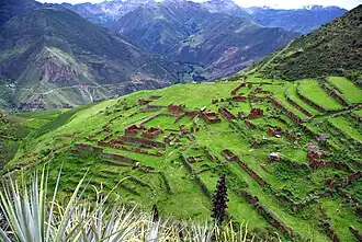 The Willkapampa valley of the Lamay District as seen from the archaeological site of Huch'uy Qusqu