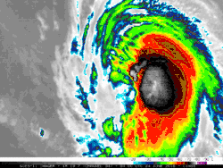 Infrared satellite loop of Hurricane Celia intensifying on June&nbsp;24