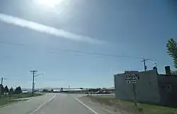 End of Idaho State Highway 36 at its junction with U.S. Route 89 in Ovid, June 2016