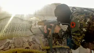 An anarchist fighter from IRPGF in the suburbs of Raqqa, 21 July 2017