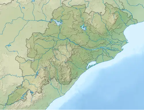 Location of Anshupa Lake within Odisha