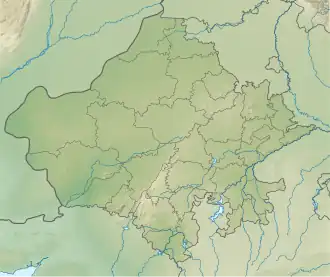 Location of Gadisar lake within Rajasthan