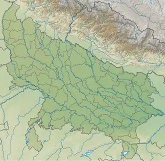 Map showing the location of Bakhira Sanctuary