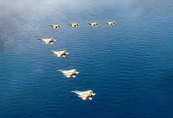 F-15I Ra'am (below) and F-16I Sufa over the Mediterranean Sea in 2021 like in Operation Outside the Box