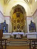 Interior of the church with the central altarpiece