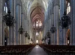 The central vessel of the nave and choir, looking east