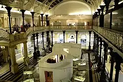 View from the centre court overlooking the goldwork exhibition hall