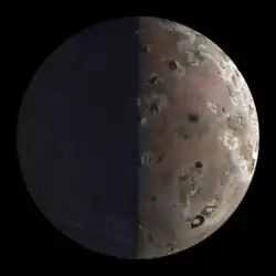 Io, taken by the JunoCam instrument during Juno's flyby (30 December 2023)[157]