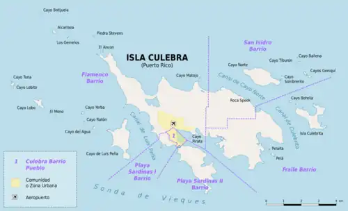 Location of Fraile in eastern Culebra