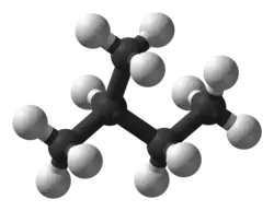Ball and stick model of isopentane