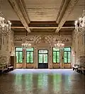 Frescoed hall on the noble floor facing south.